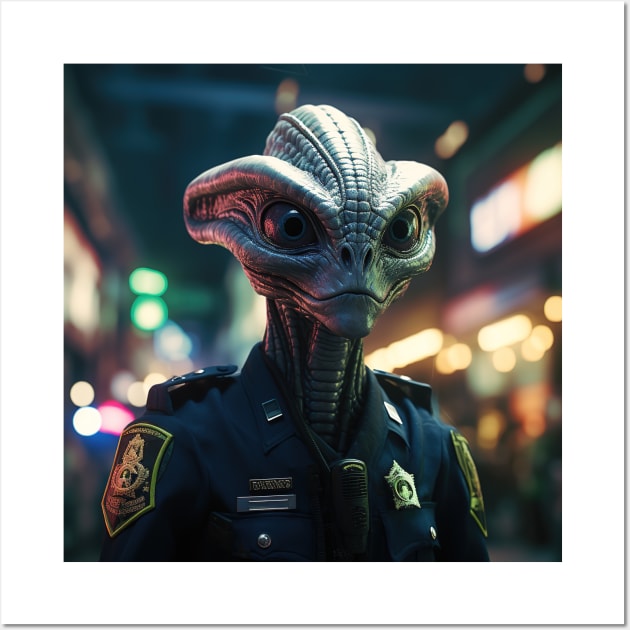 Alien Cop Wall Art by dohboy17